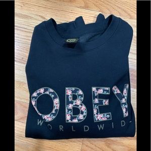 Men’s Obey Medium Floral Print Crew Sweater